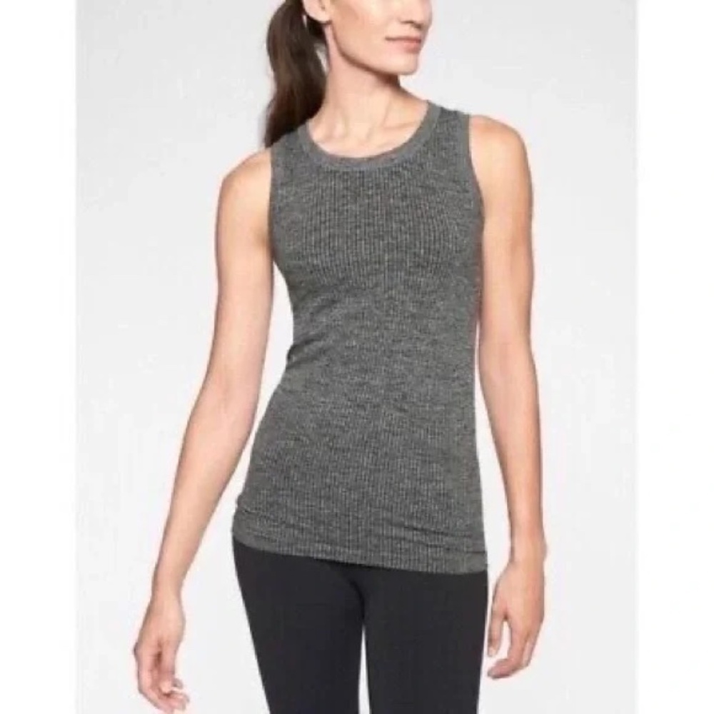 Athleta NWT Renew CYA Ribbed Sleeveless Top Charcoal Tank Minimalist size XS